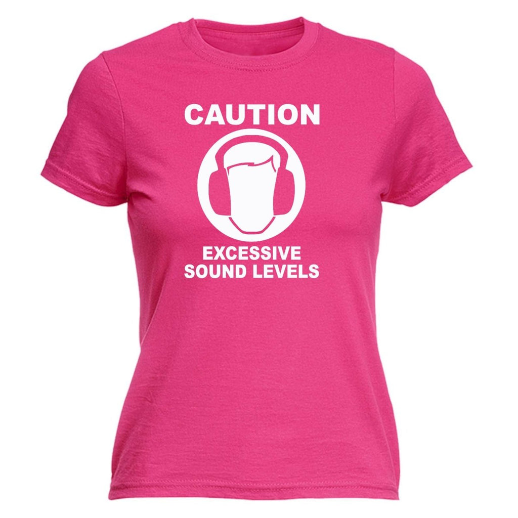 Caution Excessive Sound Levels - Funny Novelty Womens T-Shirt T Shirt Tshirt - 123t Australia | Funny T-Shirts Mugs Novelty Gifts