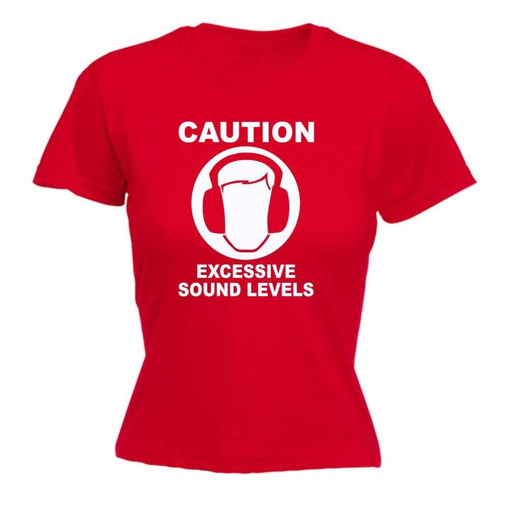 Caution Excessive Sound Levels - Funny Novelty Womens T-Shirt T Shirt Tshirt - 123t Australia | Funny T-Shirts Mugs Novelty Gifts