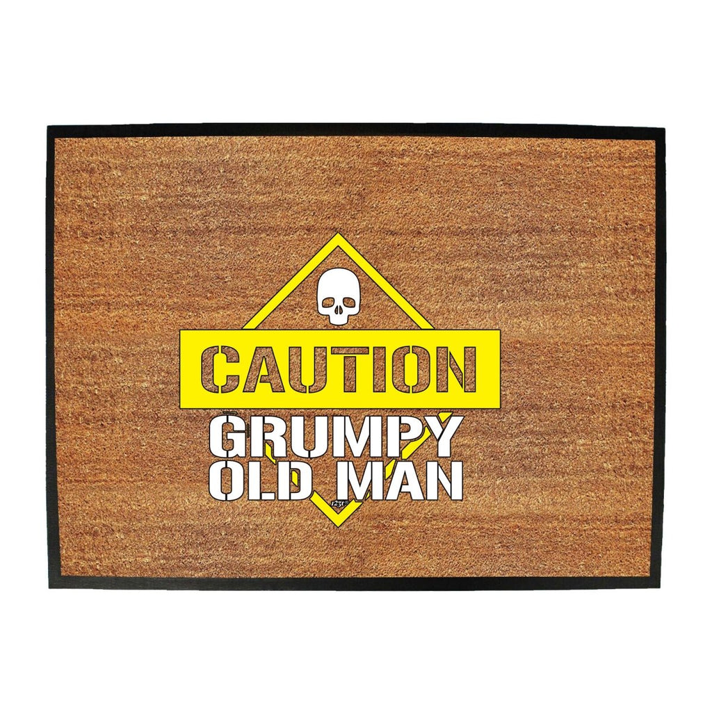 Caution Grumpy Old Man - Funny Novelty Doormat Man Cave Floor mat - 123t Australia | Funny T-Shirts Mugs Novelty Gifts