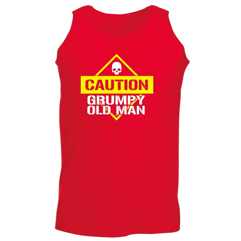 Caution Grumpy Old Man - Funny Novelty Vest Singlet Unisex Tank Top - 123t Australia | Funny T-Shirts Mugs Novelty Gifts