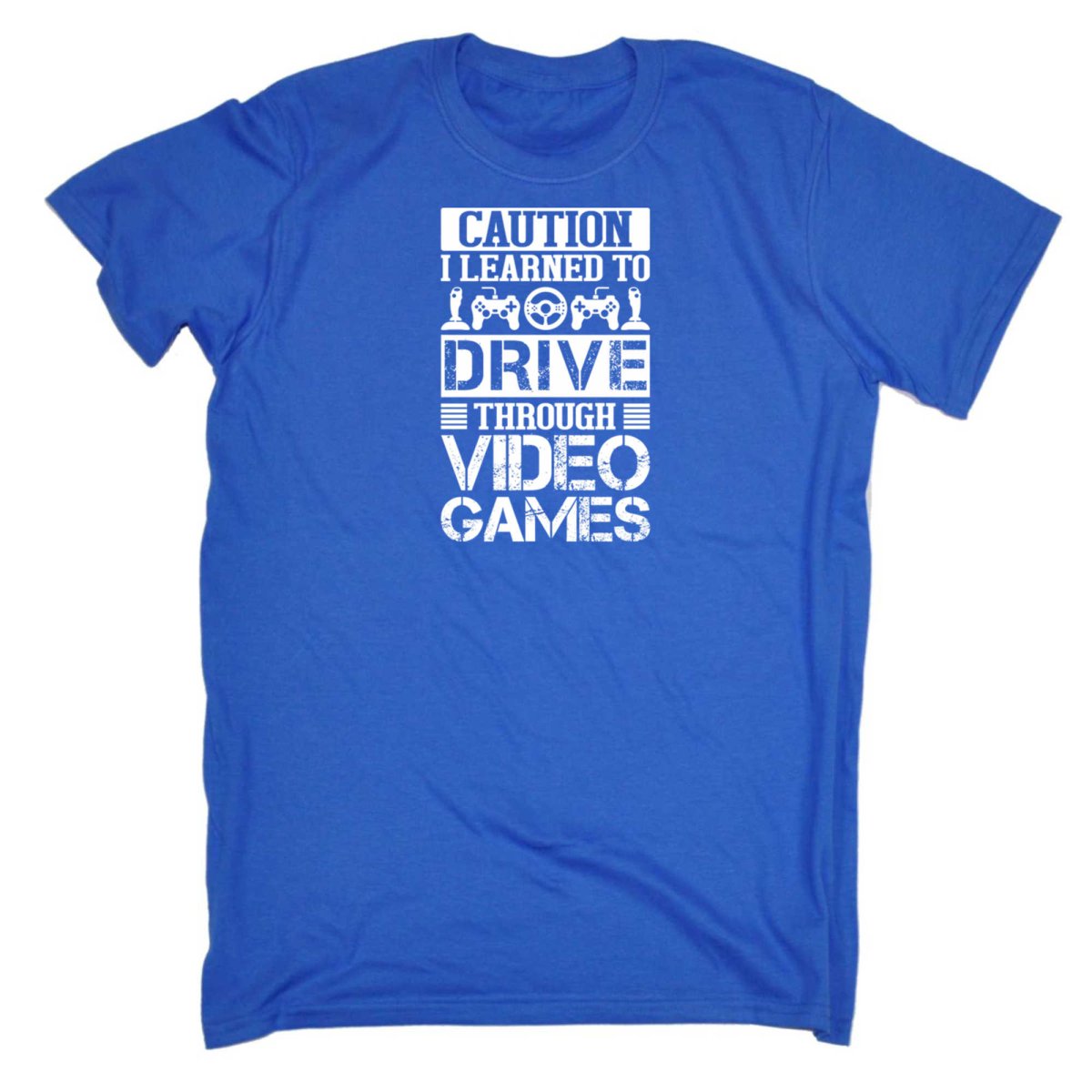 Caution I Learned To Drive Through Video Games Gamer - Mens Funny T-Shirt Tshirts - 123t Australia | Funny T-Shirts Mugs Novelty Gifts