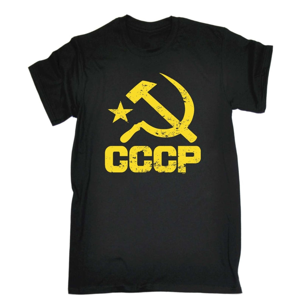 Cccp Yellow - Mens Funny Novelty T-Shirt Tshirts BLACK T Shirt - 123t Australia | Funny T-Shirts Mugs Novelty Gifts