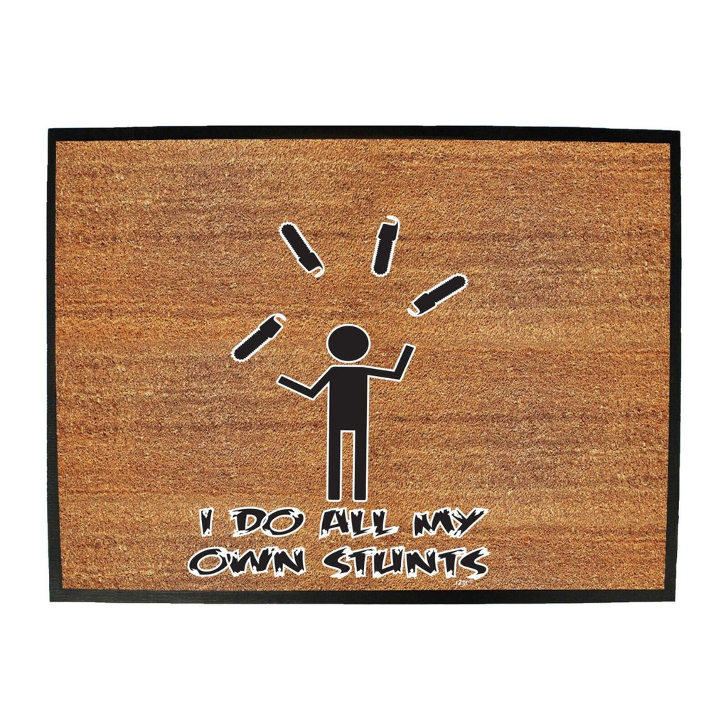 Chainsaw Do All My Own Stunts - Funny Novelty Doormat Man Cave Floor mat - 123t Australia | Funny T-Shirts Mugs Novelty Gifts
