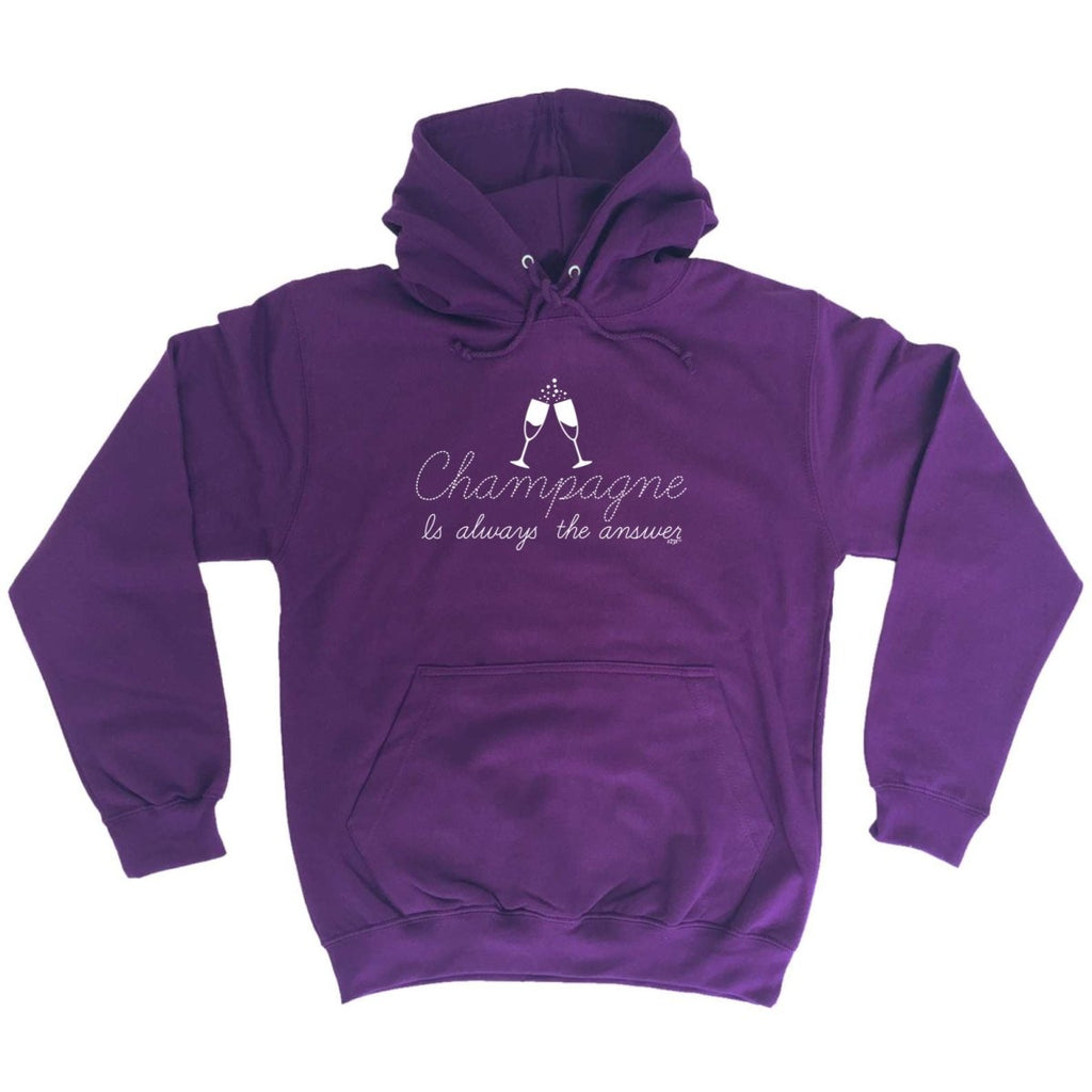 Champagne Is Always The Answer - Funny Novelty Hoodies Hoodie - 123t Australia | Funny T-Shirts Mugs Novelty Gifts