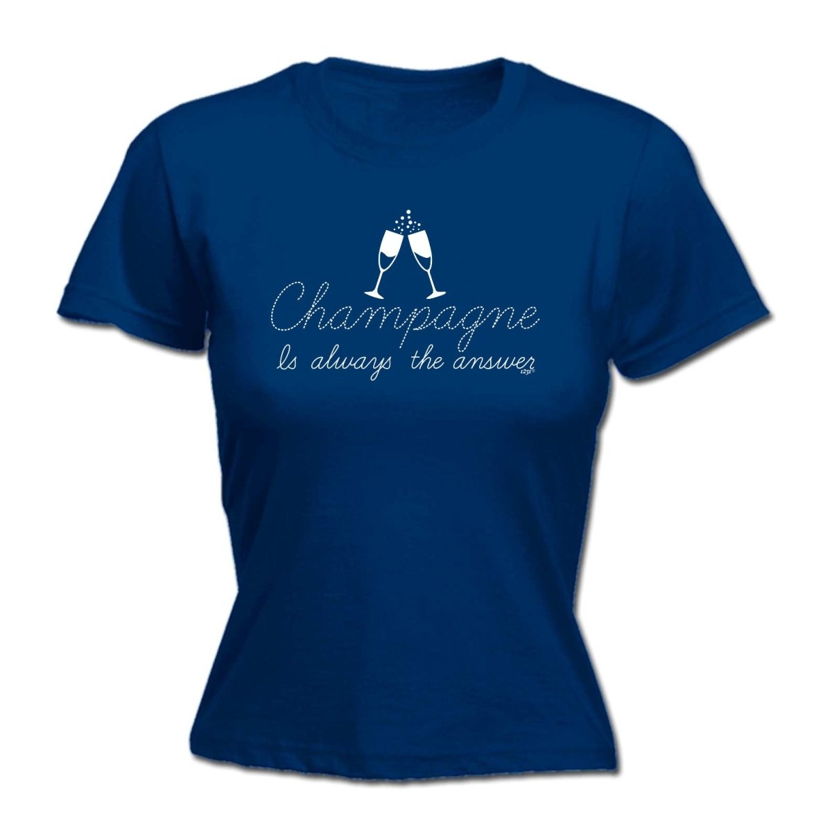 Champagne Is Always The Answer - Funny Novelty Womens T-Shirt T Shirt Tshirt - 123t Australia | Funny T-Shirts Mugs Novelty Gifts