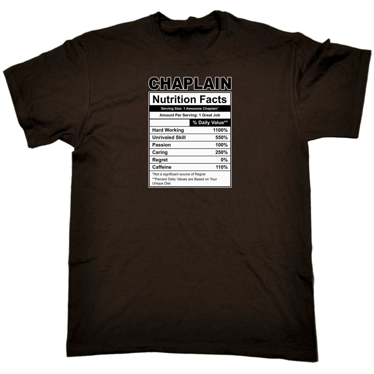 Chaplain Nutrition Facts - Mens Funny T-Shirt Tshirts - 123t Australia | Funny T-Shirts Mugs Novelty Gifts