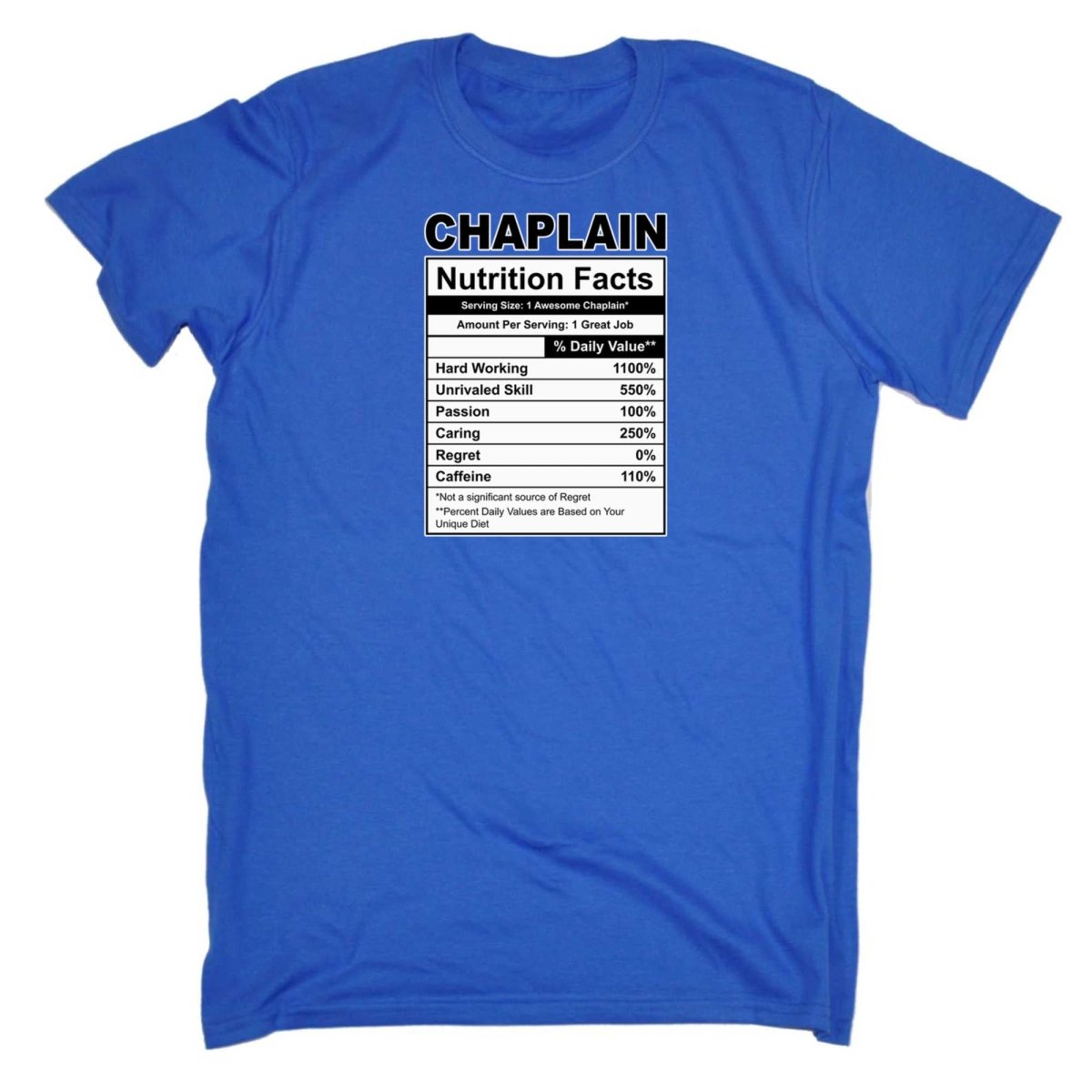 Chaplain Nutrition Facts - Mens Funny T-Shirt Tshirts - 123t Australia | Funny T-Shirts Mugs Novelty Gifts