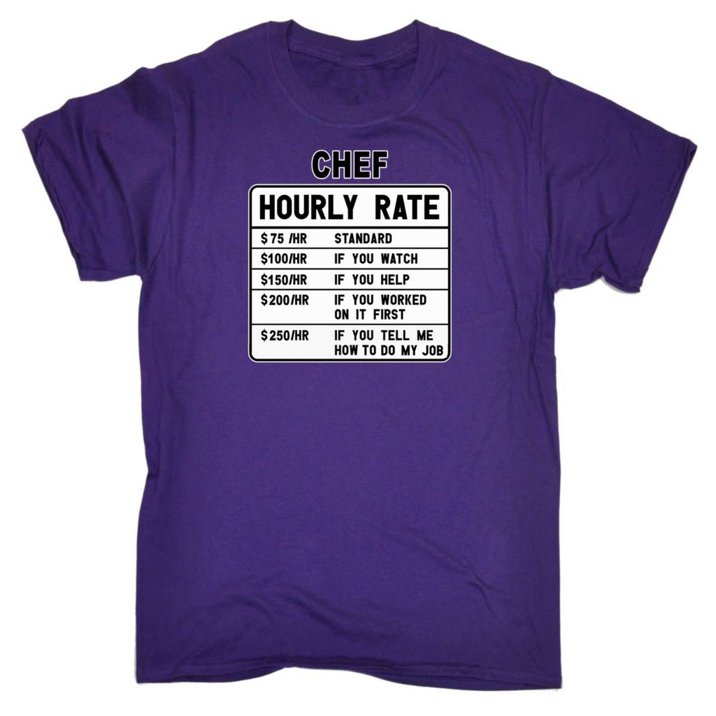 Chef Hourly Rate - Mens Funny T-Shirt Tshirts - 123t Australia | Funny T-Shirts Mugs Novelty Gifts