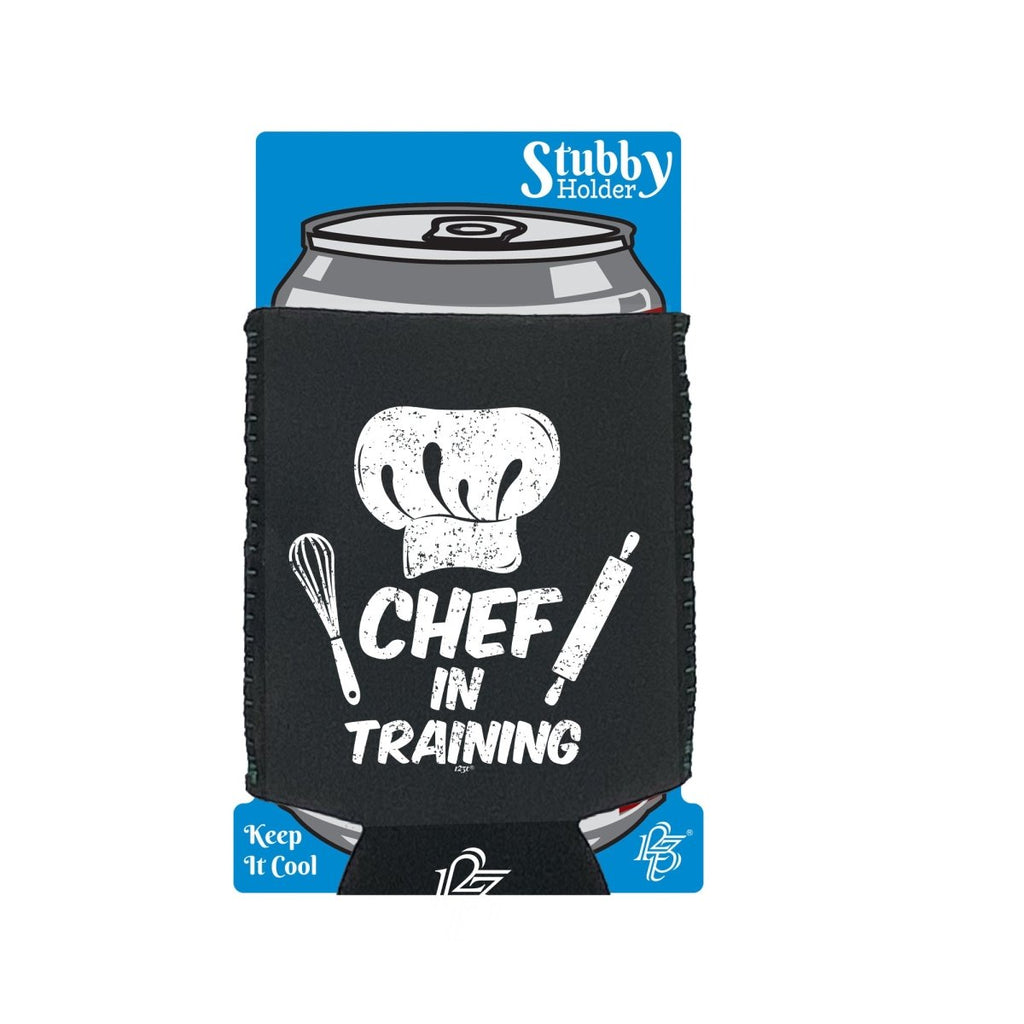 Chef In Training Cooking - Funny Novelty Stubby Holder With Base - 123t Australia | Funny T-Shirts Mugs Novelty Gifts