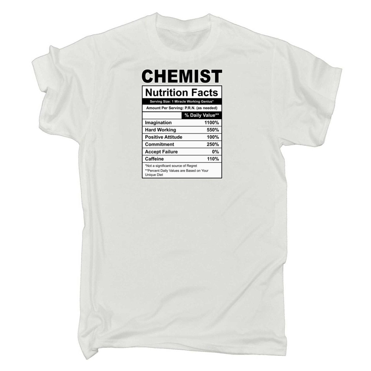 Chemist Nutrition Facts - Mens Funny T-Shirt Tshirts - 123t Australia | Funny T-Shirts Mugs Novelty Gifts