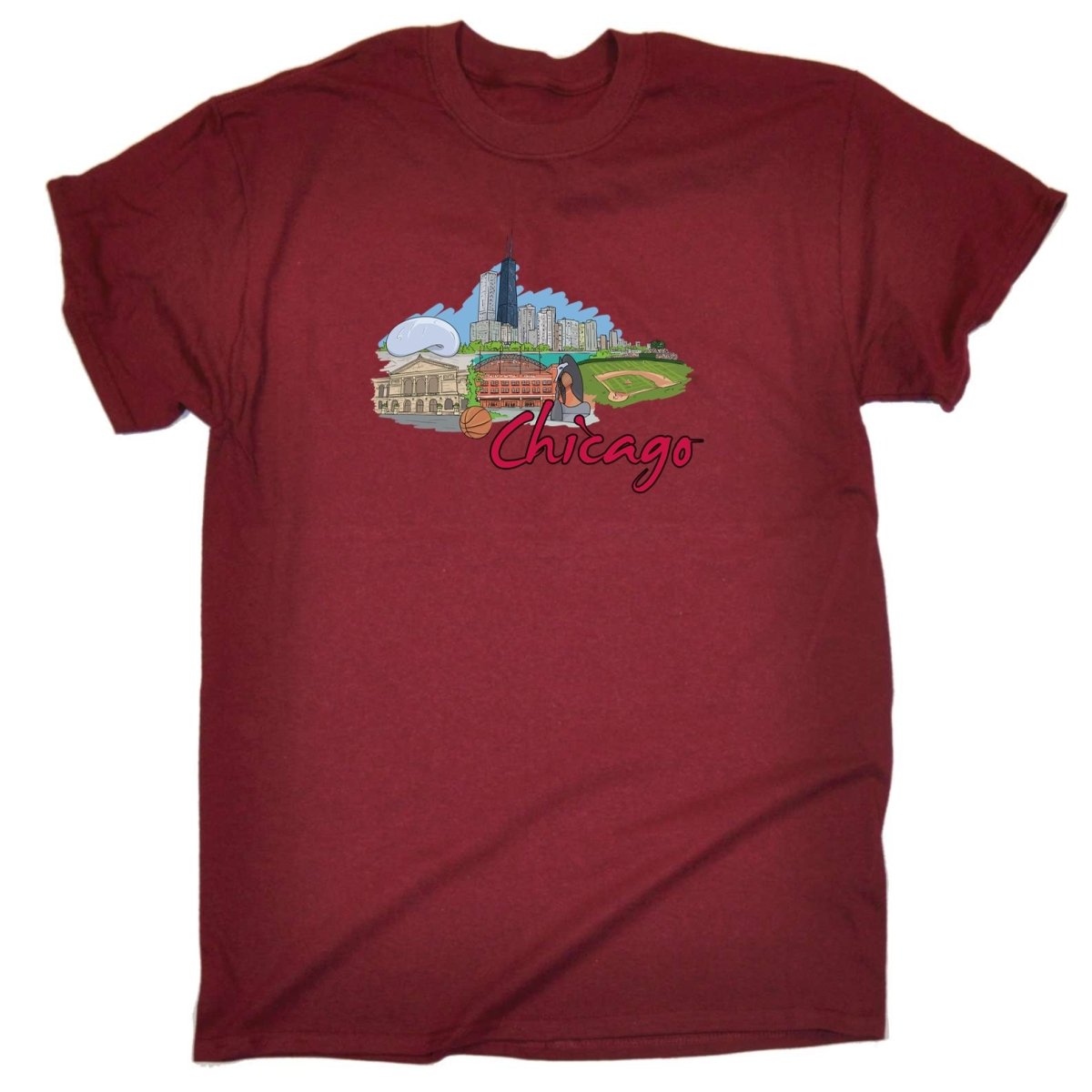 Chicago Lake Muchigan Illinois Usa Country Flag Destination - Mens Funny T-Shirt Tshirts - 123t Australia | Funny T-Shirts Mugs Novelty Gifts