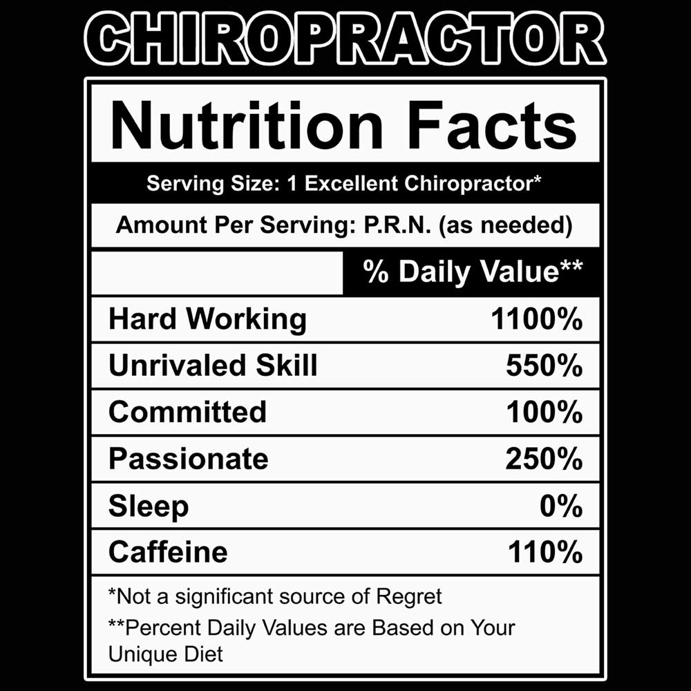 Chiropractor Nutrition Facts - Mens Funny T-Shirt Tshirts - 123t Australia | Funny T-Shirts Mugs Novelty Gifts