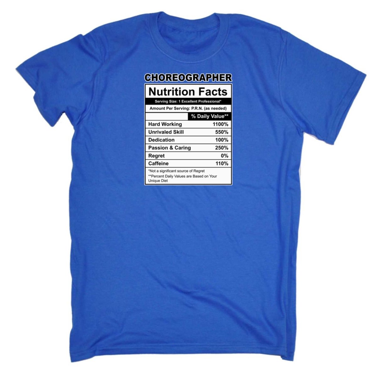 Choreographer Nutrition Facts - Mens Funny T-Shirt Tshirts - 123t Australia | Funny T-Shirts Mugs Novelty Gifts