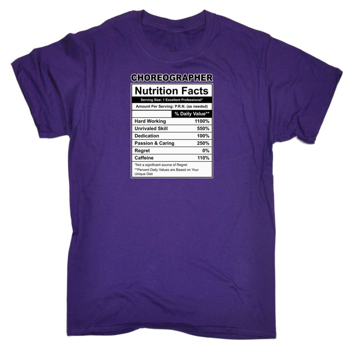 Choreographer Nutrition Facts - Mens Funny T-Shirt Tshirts - 123t Australia | Funny T-Shirts Mugs Novelty Gifts