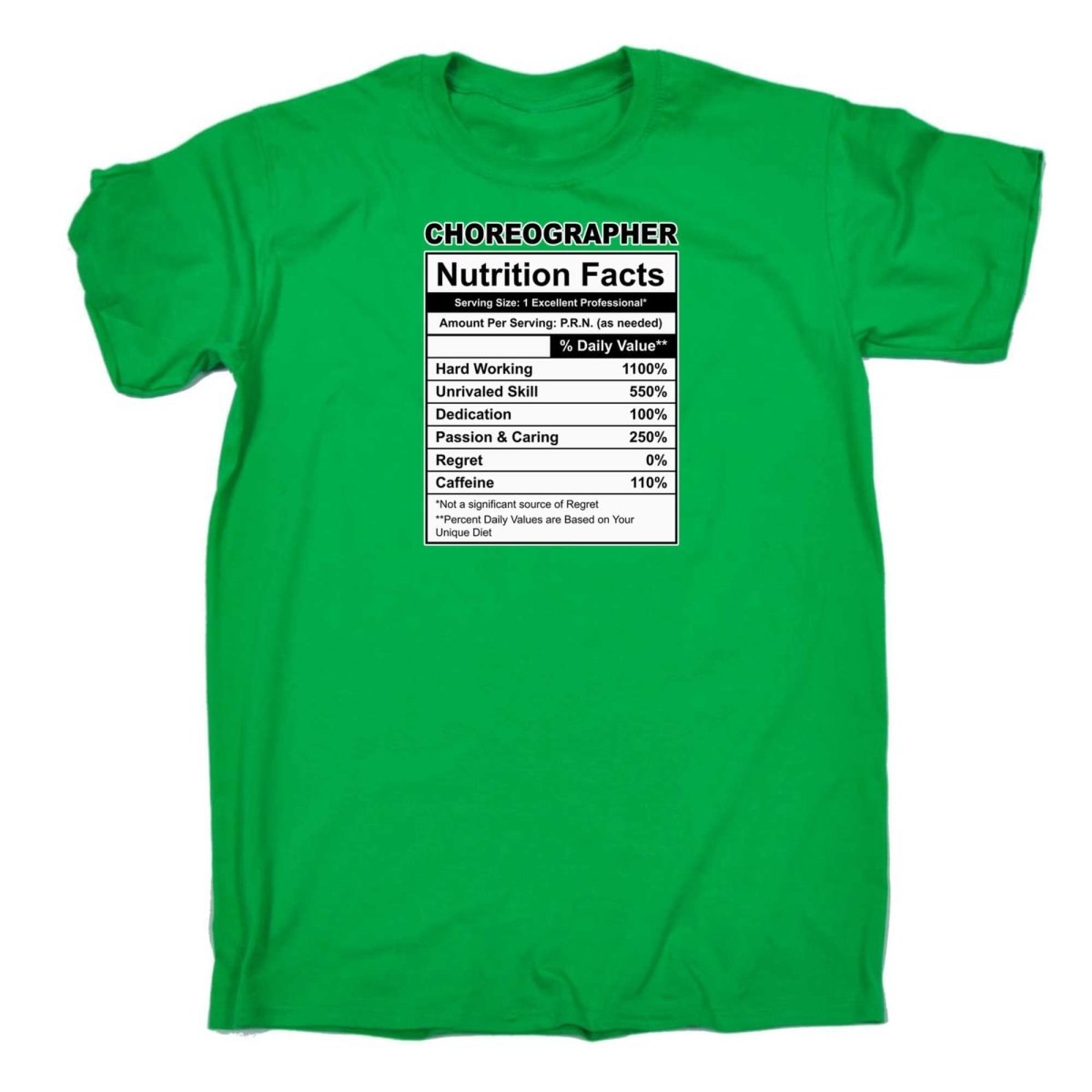 Choreographer Nutrition Facts - Mens Funny T-Shirt Tshirts - 123t Australia | Funny T-Shirts Mugs Novelty Gifts