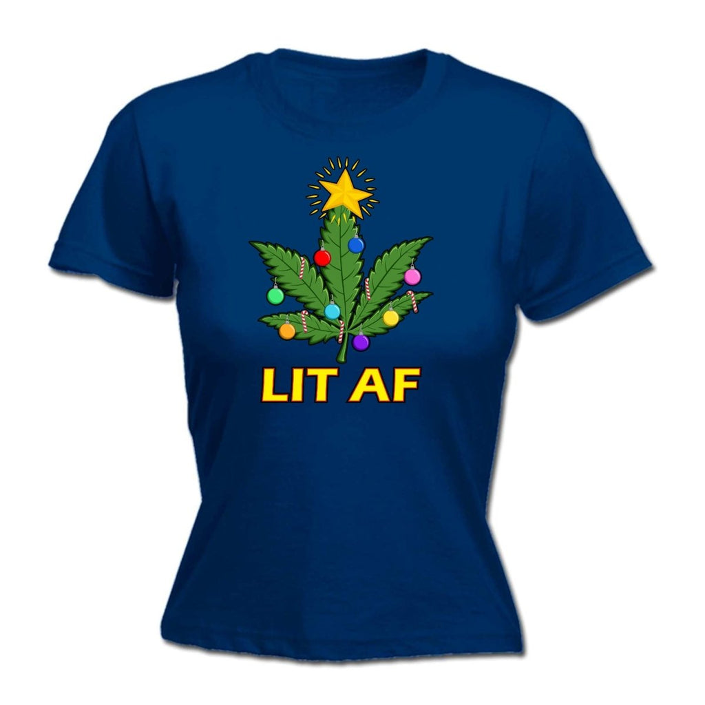 Chrismas Lit Af - Funny Womens T-Shirt Tshirt - 123t Australia | Funny T-Shirts Mugs Novelty Gifts