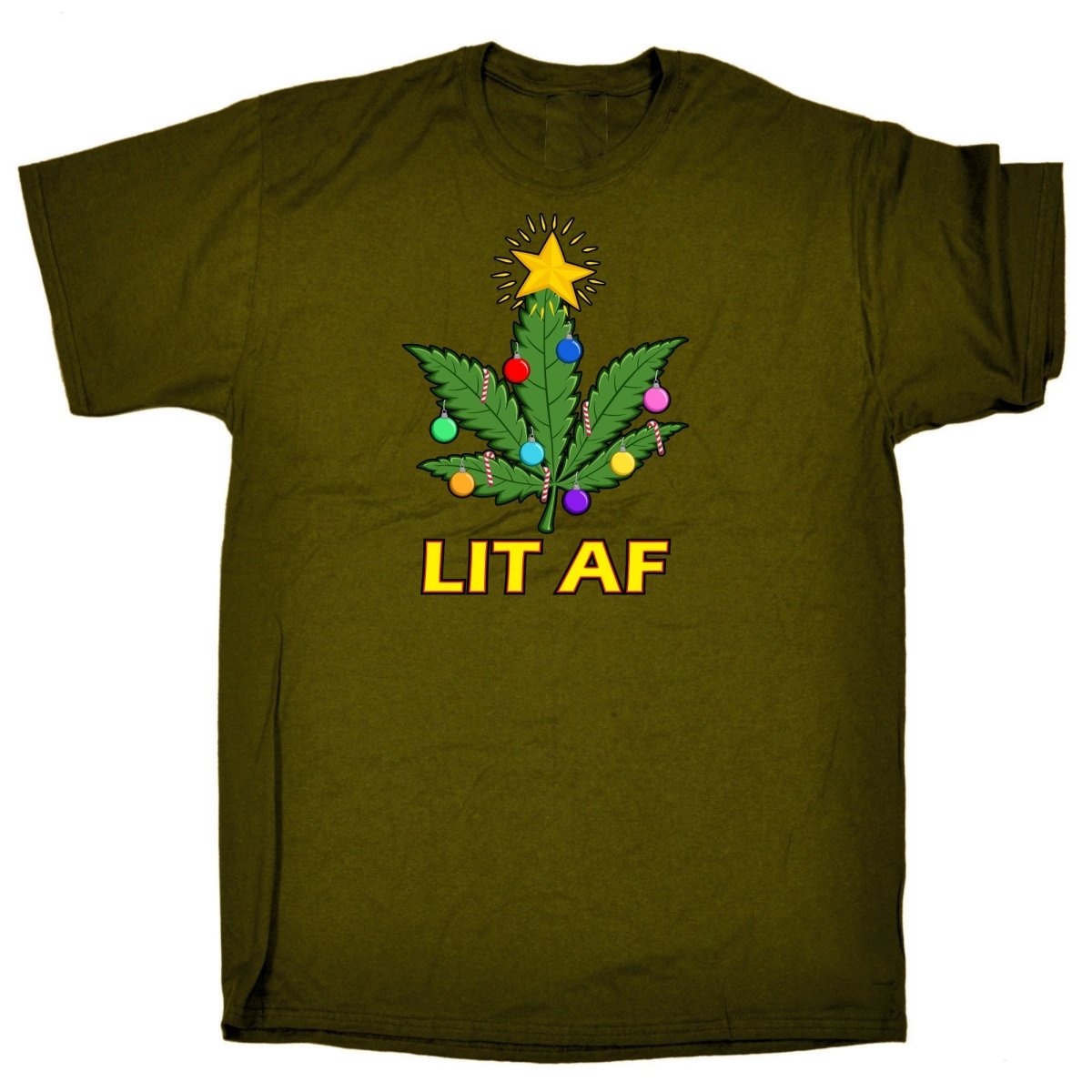 Chrismas Lit Af - Mens Funny T-Shirt Tshirts - 123t Australia | Funny T-Shirts Mugs Novelty Gifts