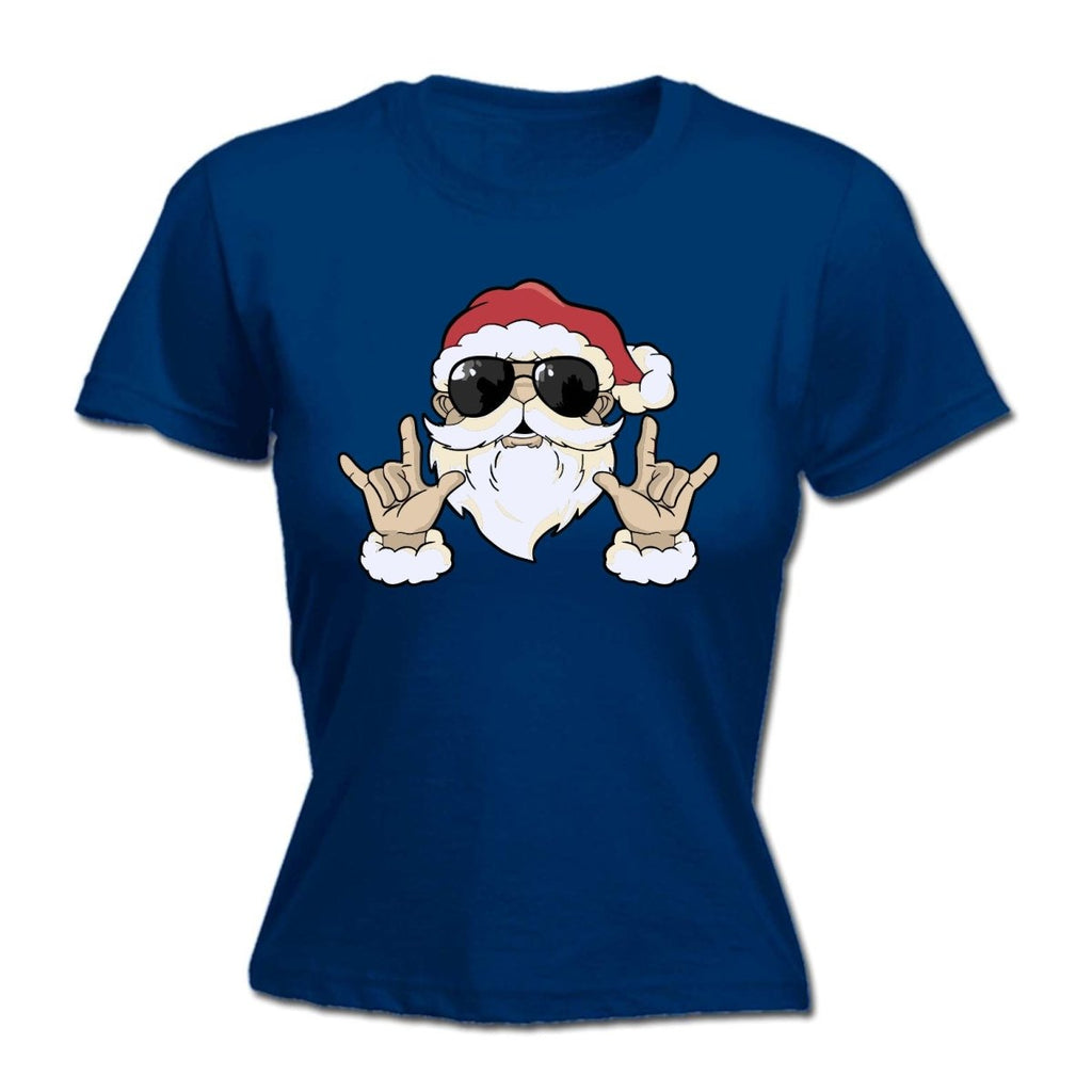 Chrismas Rock Santa - Funny Womens T-Shirt Tshirt - 123t Australia | Funny T-Shirts Mugs Novelty Gifts