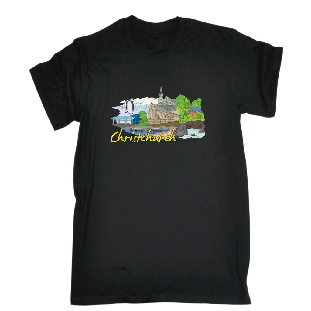 Christchurch New Zealand Country Flag Destination - Mens Funny T-Shirt Tshirts - 123t Australia | Funny T-Shirts Mugs Novelty Gifts