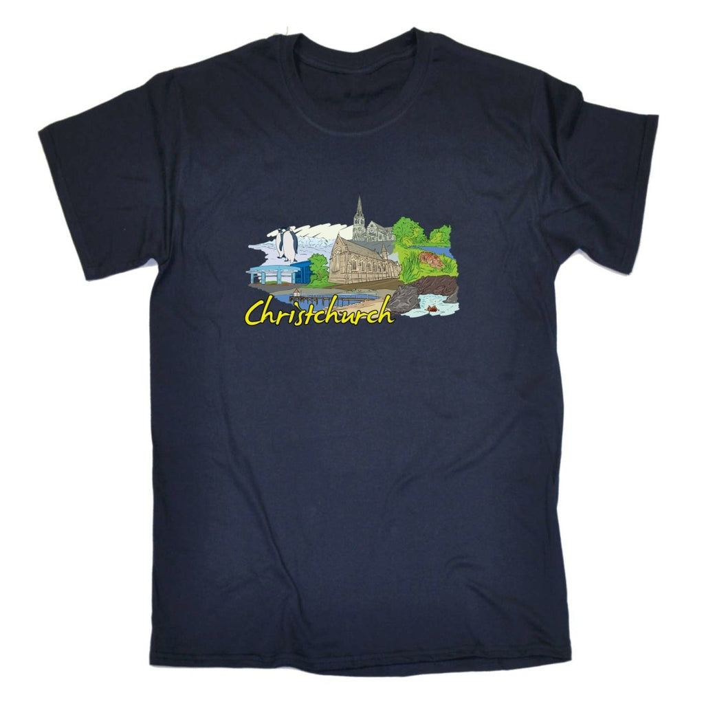Christchurch New Zealand Country Flag Destination - Mens Funny T-Shirt Tshirts - 123t Australia | Funny T-Shirts Mugs Novelty Gifts