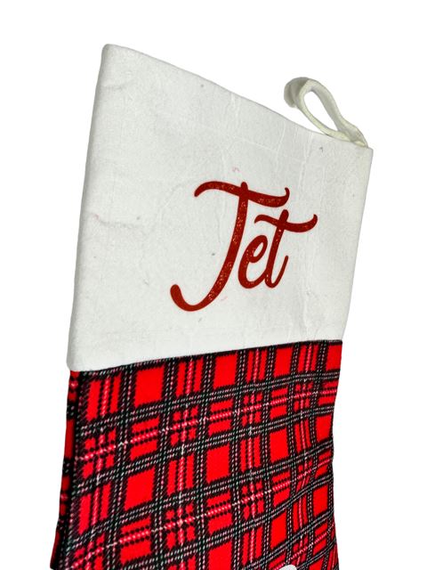 Christmas Pet Stocking Gift Bag Dog Cat Paw Socks Xmas Tree Decorations ANY NAME - 123t Australia | Funny T-Shirts Mugs Novelty Gifts