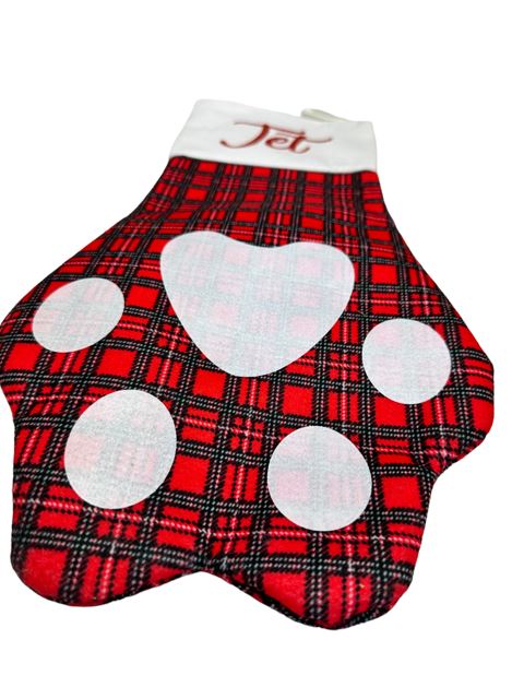 Christmas Pet Stocking Gift Bag Dog Cat Paw Socks Xmas Tree Decorations ANY NAME - 123t Australia | Funny T-Shirts Mugs Novelty Gifts