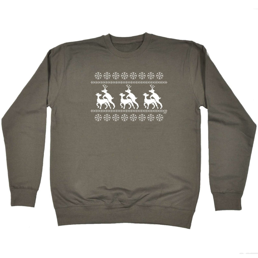 Christmas Reindeer Humping Jumper - Funny Novelty Sweatshirt - 123t Australia | Funny T-Shirts Mugs Novelty Gifts