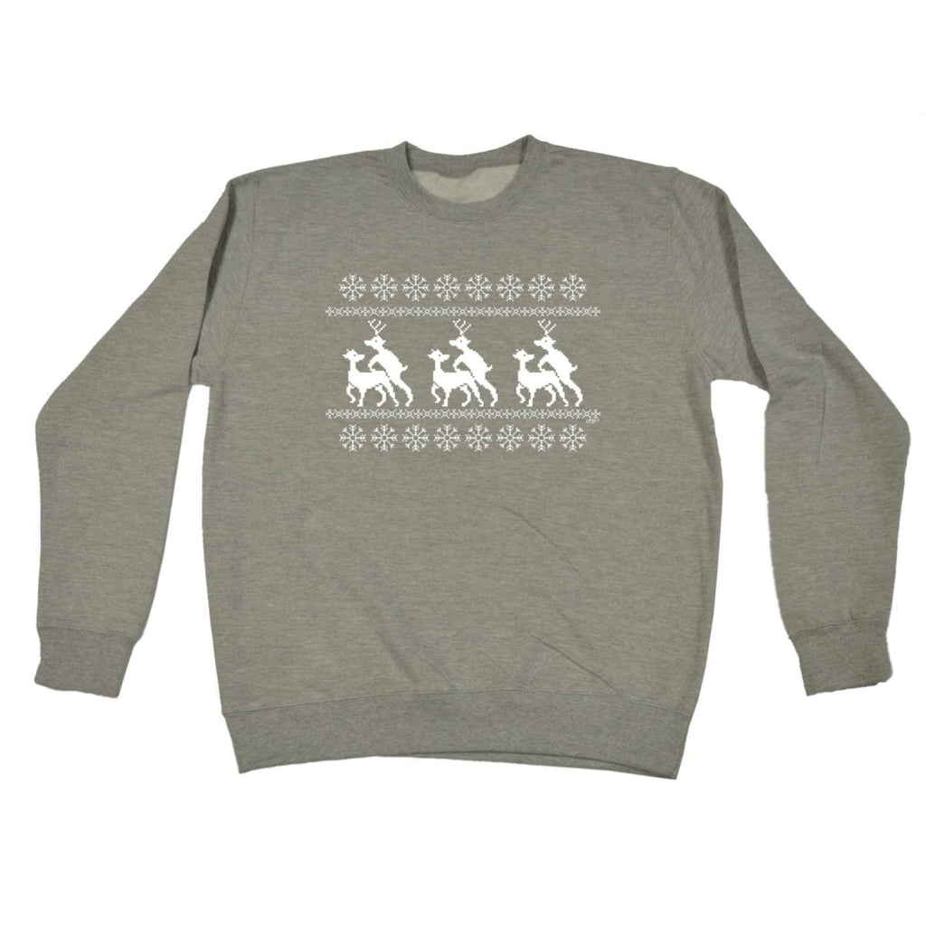 Christmas Reindeer Humping Jumper - Funny Novelty Sweatshirt - 123t Australia | Funny T-Shirts Mugs Novelty Gifts
