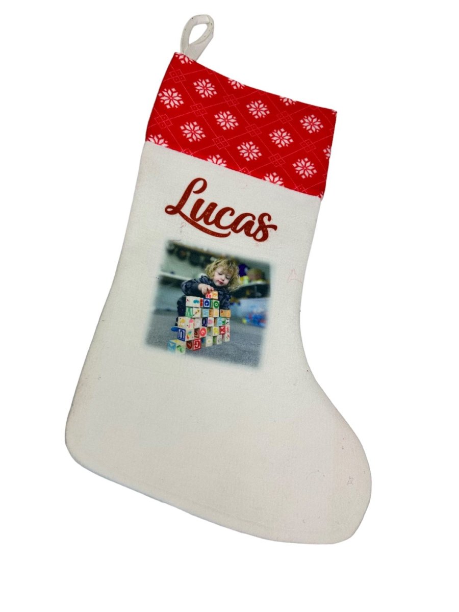 Christmas Stocking Personalised Xmas Text Image Tree Gifts Bag Gifts Stockings - 123t Australia | Funny T-Shirts Mugs Novelty Gifts