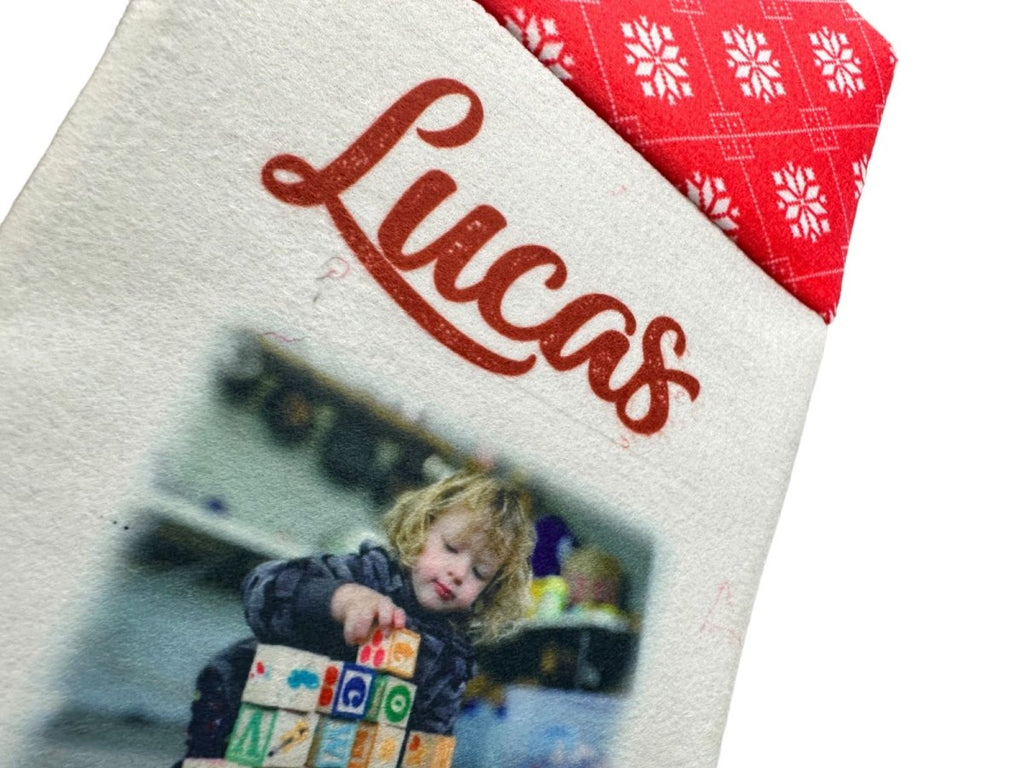 Christmas Stocking Personalised Xmas Text Image Tree Gifts Bag Gifts Stockings - 123t Australia | Funny T-Shirts Mugs Novelty Gifts