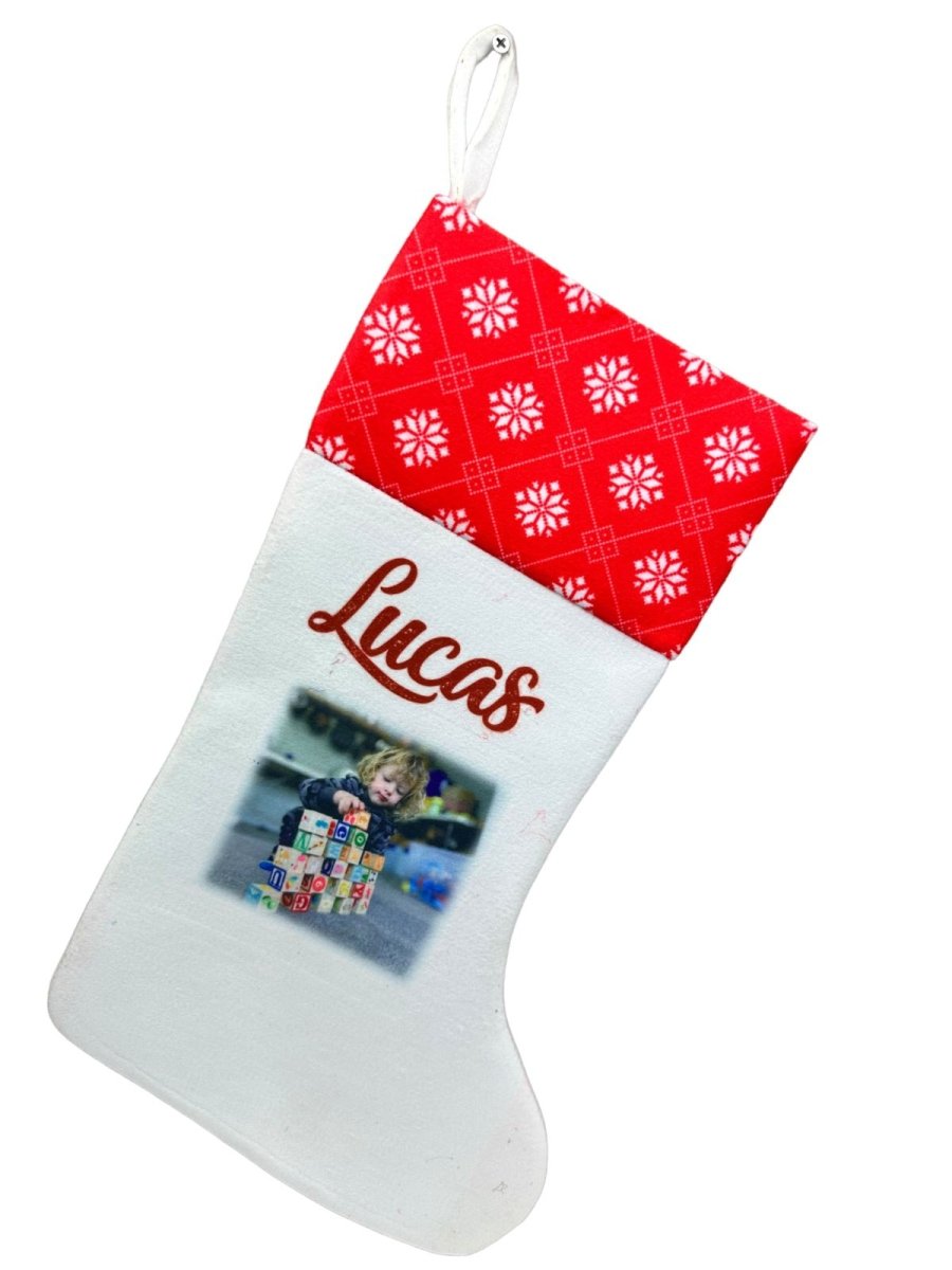 Christmas Stocking Personalised Xmas Text Image Tree Gifts Bag Gifts Stockings - 123t Australia | Funny T-Shirts Mugs Novelty Gifts