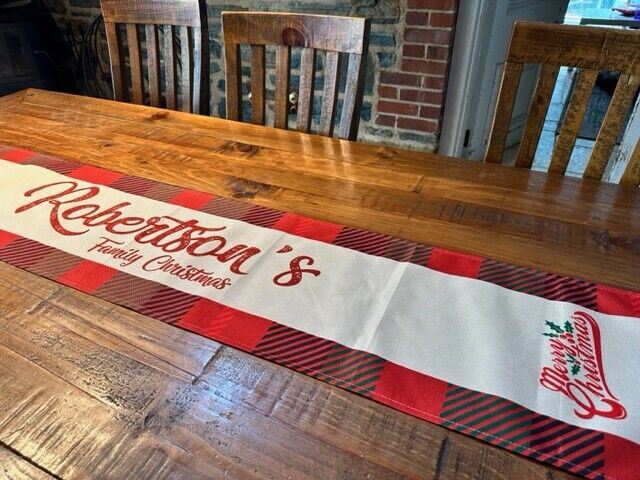 Christmas Table Runner Family Personalised Tablecloth Christmas Xmas Decorations - 123t Australia | Funny T-Shirts Mugs Novelty Gifts