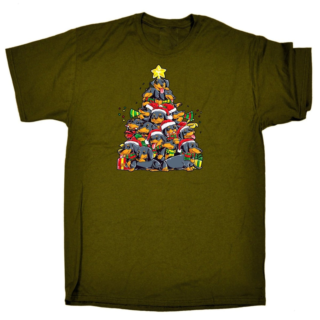 Christmas Tree Sausage Dog Puppy Xmas - Mens Funny T-Shirt Tshirts Tee Shirt - 123t Australia | Funny T-Shirts Mugs Novelty Gifts