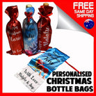 Christmas Wine Bottle Bag - Personalised Santa Claus Cover Xmas Decor Gift Bags - 123t Australia | Funny T-Shirts Mugs Novelty Gifts