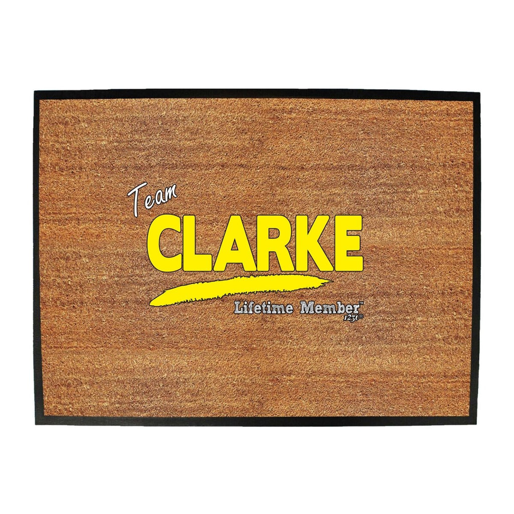 Clarke V1 Lifetime Member - Funny Novelty Doormat Man Cave Floor mat - 123t Australia | Funny T-Shirts Mugs Novelty Gifts