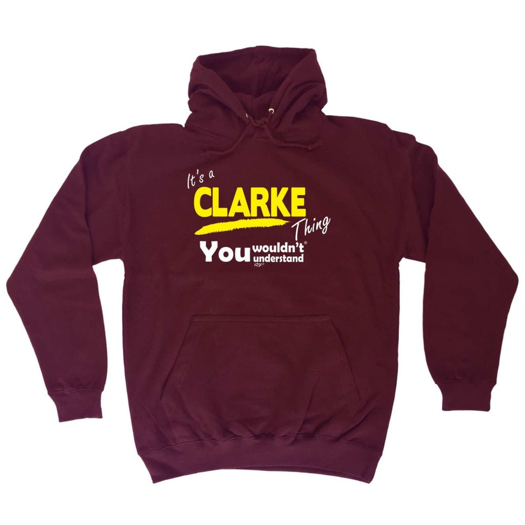 Clarke V1 Surname Thing - Funny Novelty Hoodies Hoodie - 123t Australia | Funny T-Shirts Mugs Novelty Gifts