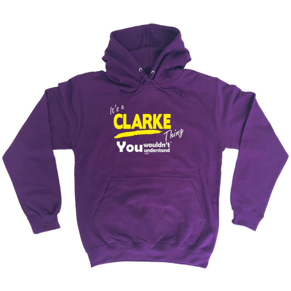 Clarke V1 Surname Thing - Funny Novelty Hoodies Hoodie - 123t Australia | Funny T-Shirts Mugs Novelty Gifts