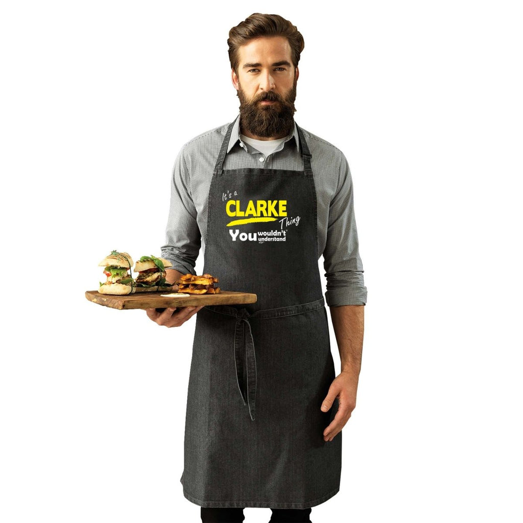 Clarke V1 Surname Thing - Funny Novelty Kitchen Adult Apron - 123t Australia | Funny T-Shirts Mugs Novelty Gifts
