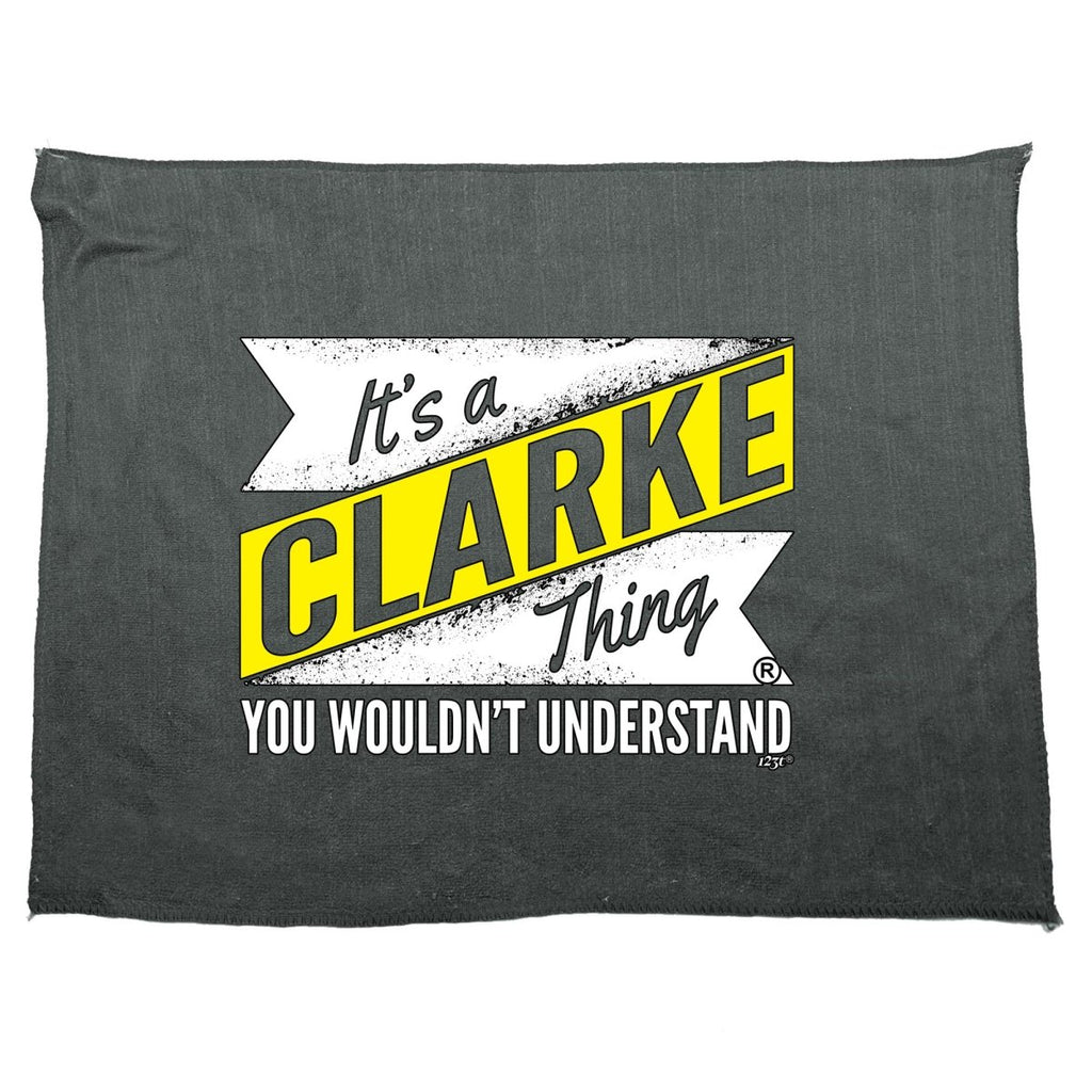 Clarke V2 Surname Thing - Funny Novelty Soft Sport Microfiber Towel - 123t Australia | Funny T-Shirts Mugs Novelty Gifts