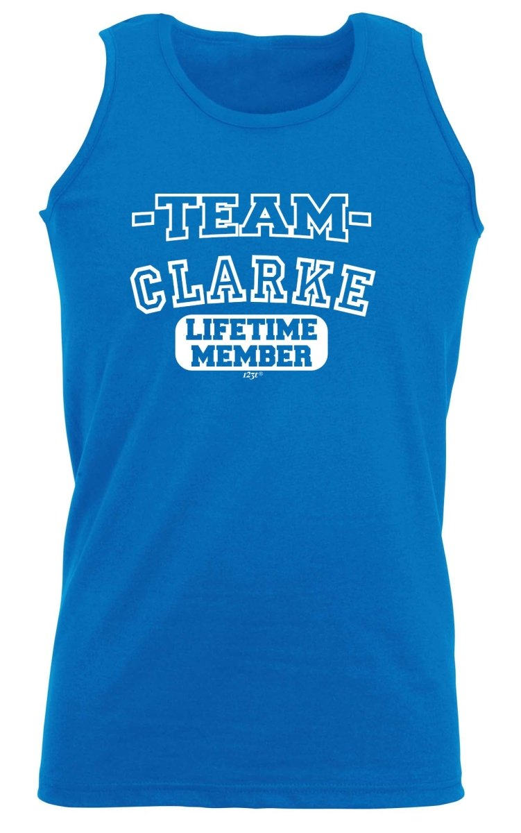 Clarke V2 Team Lifetime Member - Funny Novelty Vest Singlet Unisex Tank Top - 123t Australia | Funny T-Shirts Mugs Novelty Gifts