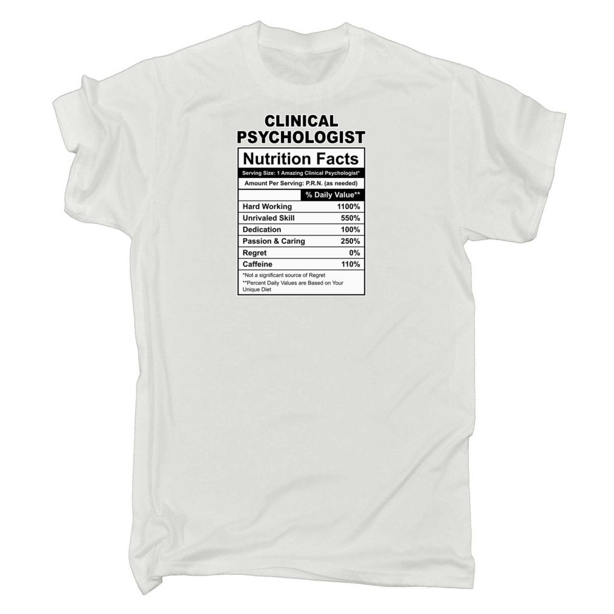 Clinical Psychologist Nutrition Facts - Mens Funny T-Shirt Tshirts - 123t Australia | Funny T-Shirts Mugs Novelty Gifts