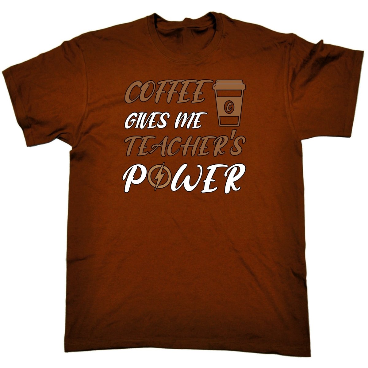 Coffee Gives Me Teacher Power - Mens Funny T-Shirt Tshirts Tee Shirt - 123t Australia | Funny T-Shirts Mugs Novelty Gifts