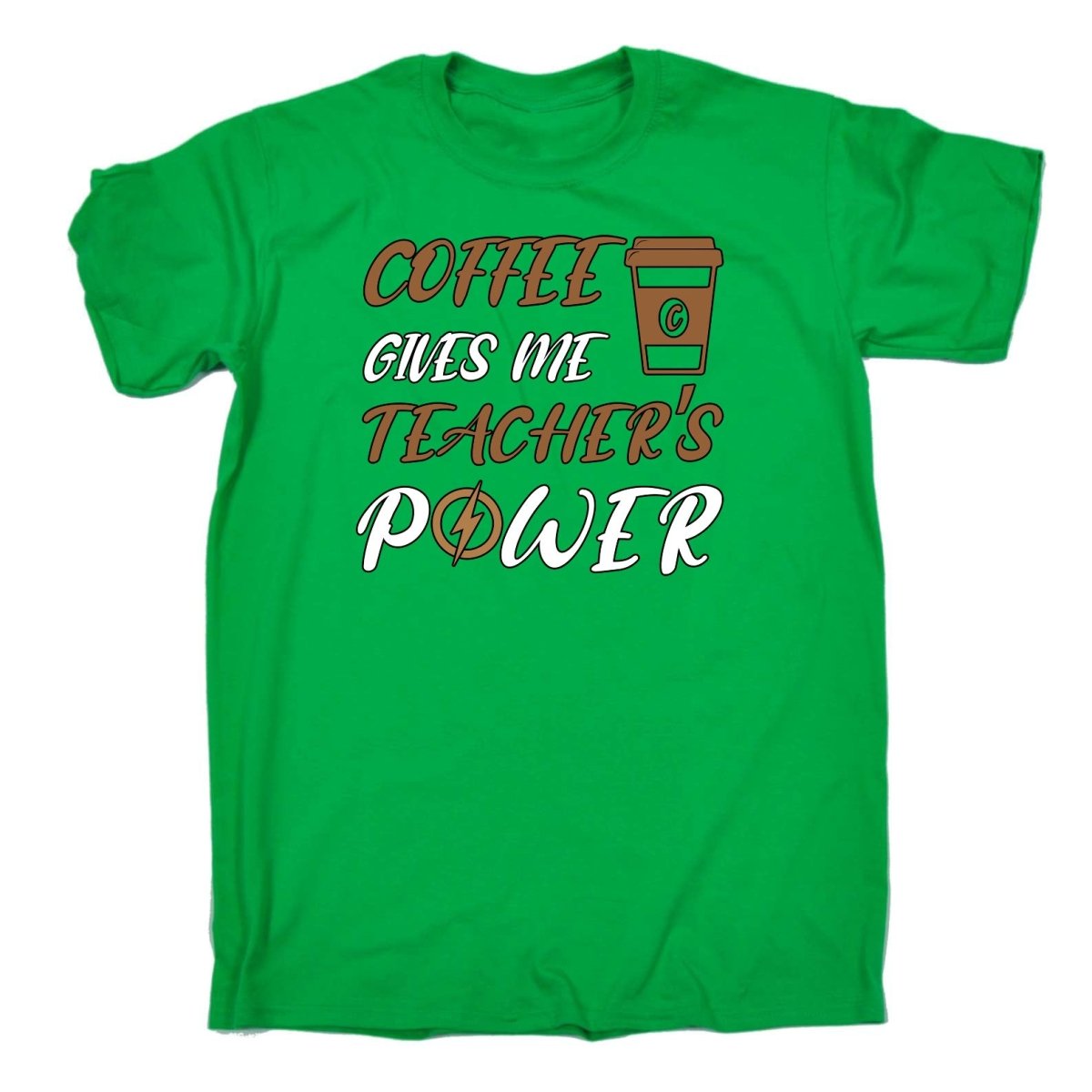 Coffee Gives Me Teacher Power - Mens Funny T-Shirt Tshirts Tee Shirt - 123t Australia | Funny T-Shirts Mugs Novelty Gifts