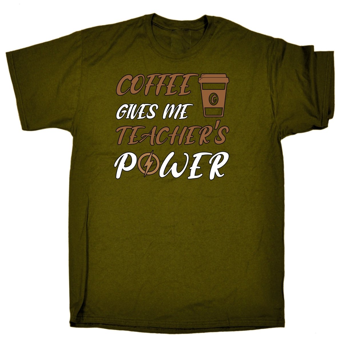 Coffee Gives Me Teacher Power - Mens Funny T-Shirt Tshirts Tee Shirt - 123t Australia | Funny T-Shirts Mugs Novelty Gifts