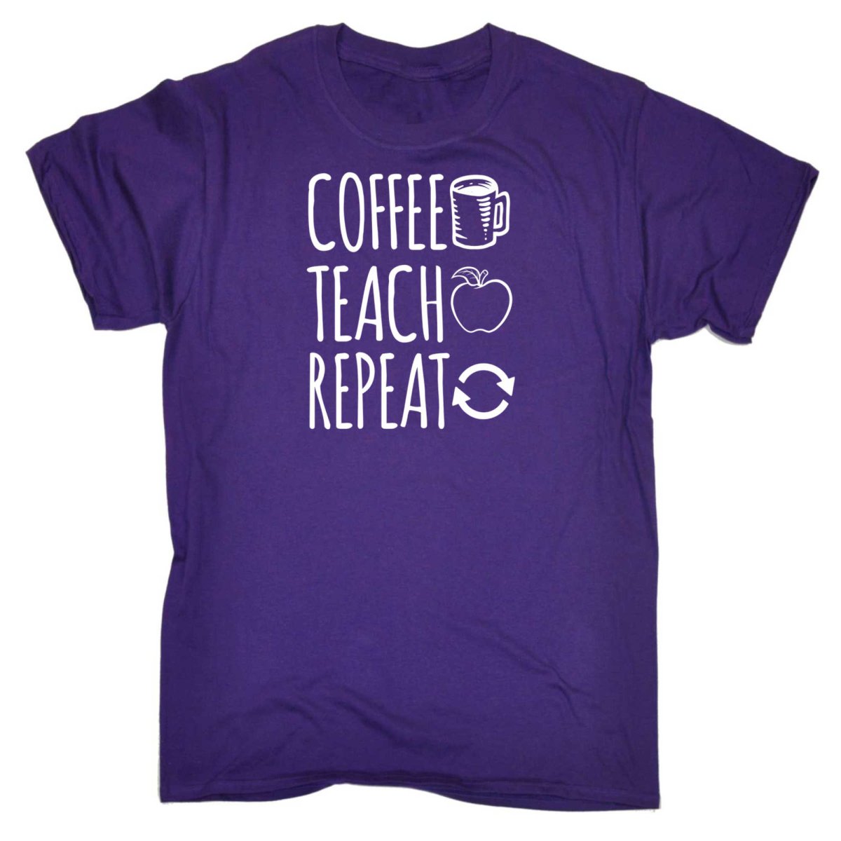 Coffee Teach Repeat Teacher - Mens Funny T-Shirt Tshirts - 123t Australia | Funny T-Shirts Mugs Novelty Gifts