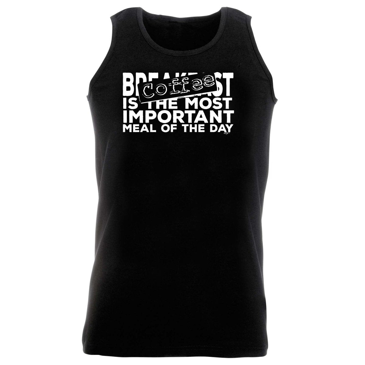 Coffee The Most Important Meal Of The Day - Funny Novelty Vest Singlet Unisex Tank Top - 123t Australia | Funny T-Shirts Mugs Novelty Gifts