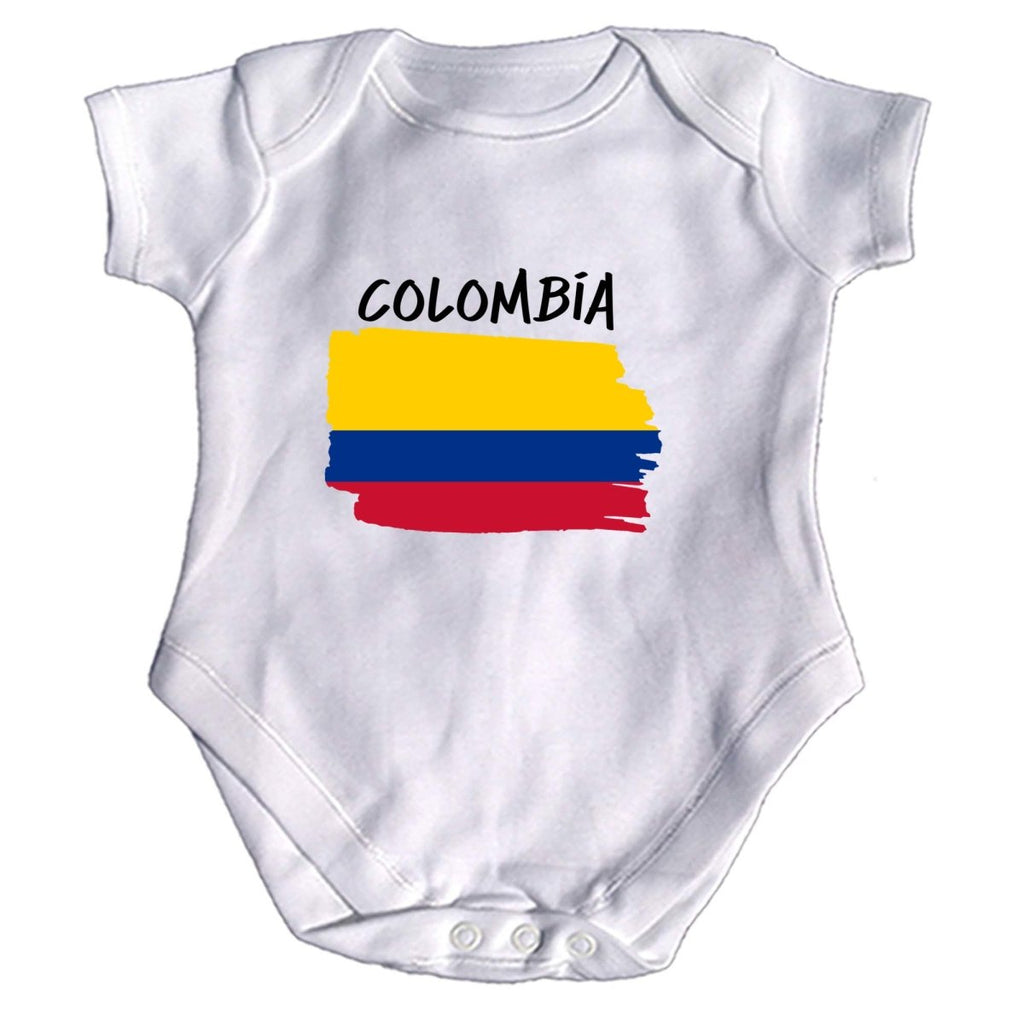 Colombia Country Flag Nationality - Babygrow Baby - 123t Australia | Funny T-Shirts Mugs Novelty Gifts