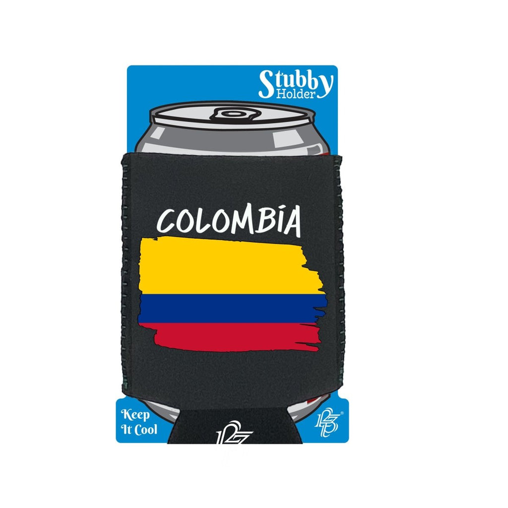 Colombia Country Flag Nationality - Stubby Holder With Base - 123t Australia | Funny T-Shirts Mugs Novelty Gifts