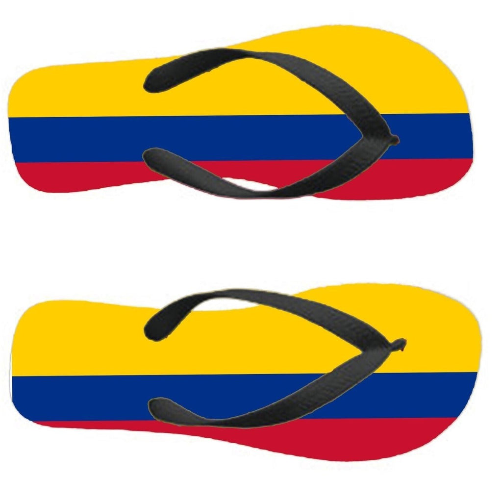 Colombia Flip Flops Thongs Country Flag Nationality Supporter Flags Sandals - 123t Australia | Funny T-Shirts Mugs Novelty Gifts
