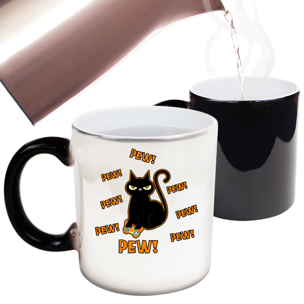 Pew Pew Pew Cat Video Games Gamer - Funny Colour Changing Mug